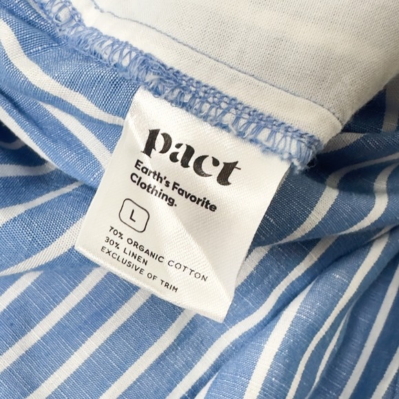 PACT Canopy Linen Wrap Skirt - Bondi Stripe- L - Picture 7 of 9